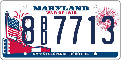 MD license plate 8BD7713