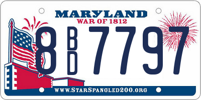 MD license plate 8BD7797