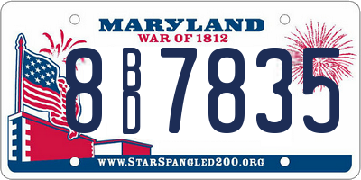 MD license plate 8BD7835