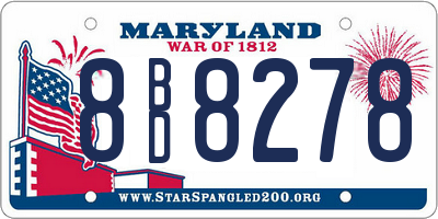 MD license plate 8BD8278