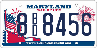 MD license plate 8BD8456