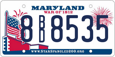 MD license plate 8BD8535