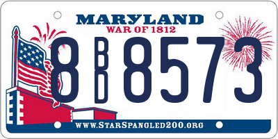 MD license plate 8BD8573