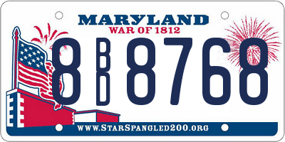 MD license plate 8BD8768