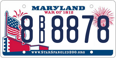 MD license plate 8BD8878