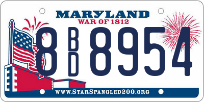 MD license plate 8BD8954