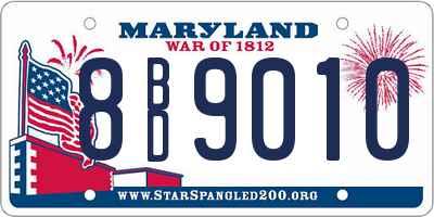MD license plate 8BD9010