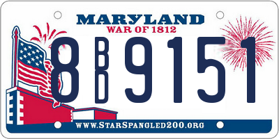 MD license plate 8BD9151