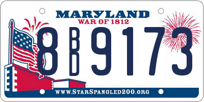 MD license plate 8BD9173