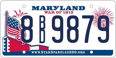 MD license plate 8BD9879