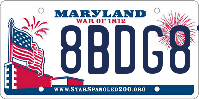 MD license plate 8BDG87