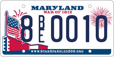 MD license plate 8BE0010