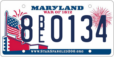 MD license plate 8BE0134