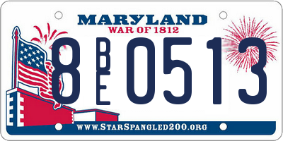 MD license plate 8BE0513
