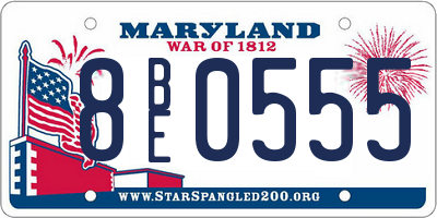 MD license plate 8BE0555