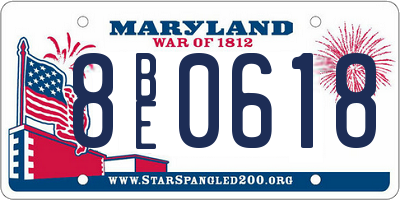 MD license plate 8BE0618