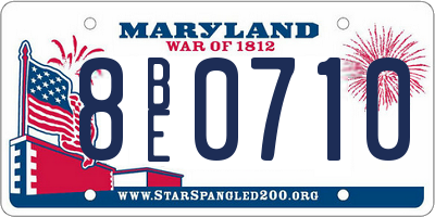 MD license plate 8BE0710