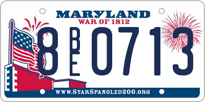MD license plate 8BE0713
