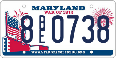 MD license plate 8BE0738