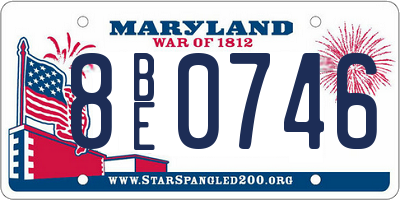 MD license plate 8BE0746