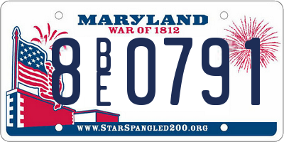 MD license plate 8BE0791