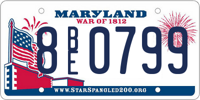 MD license plate 8BE0799