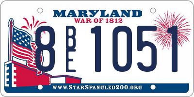 MD license plate 8BE1051