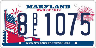 MD license plate 8BE1075