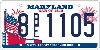 MD license plate 8BE1105