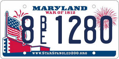 MD license plate 8BE1280