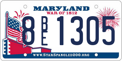 MD license plate 8BE1305