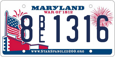 MD license plate 8BE1316