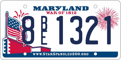 MD license plate 8BE1321