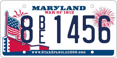 MD license plate 8BE1456