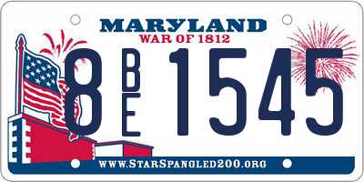MD license plate 8BE1545