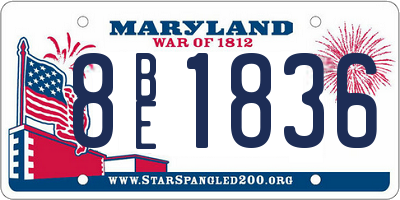 MD license plate 8BE1836