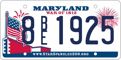 MD license plate 8BE1925