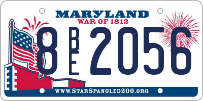 MD license plate 8BE2056