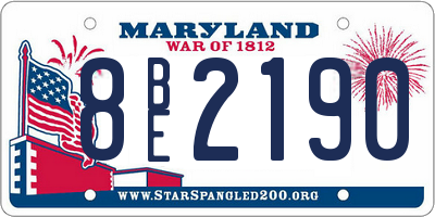 MD license plate 8BE2190