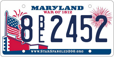 MD license plate 8BE2452