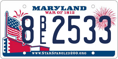 MD license plate 8BE2533
