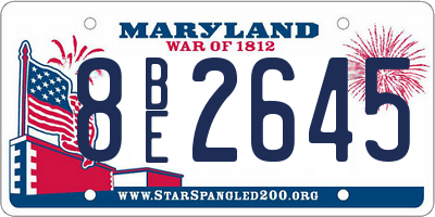 MD license plate 8BE2645
