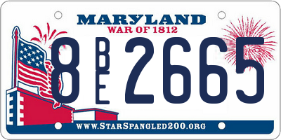 MD license plate 8BE2665