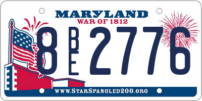 MD license plate 8BE2776
