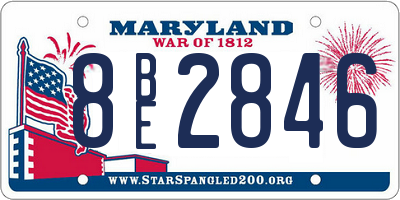 MD license plate 8BE2846
