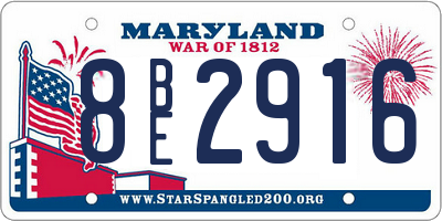 MD license plate 8BE2916