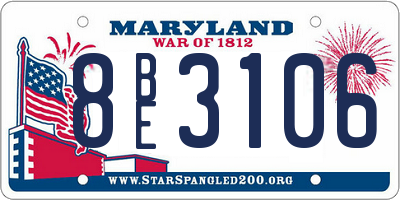 MD license plate 8BE3106