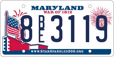 MD license plate 8BE3119