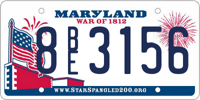 MD license plate 8BE3156