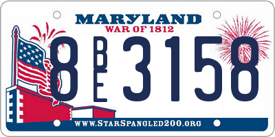 MD license plate 8BE3158